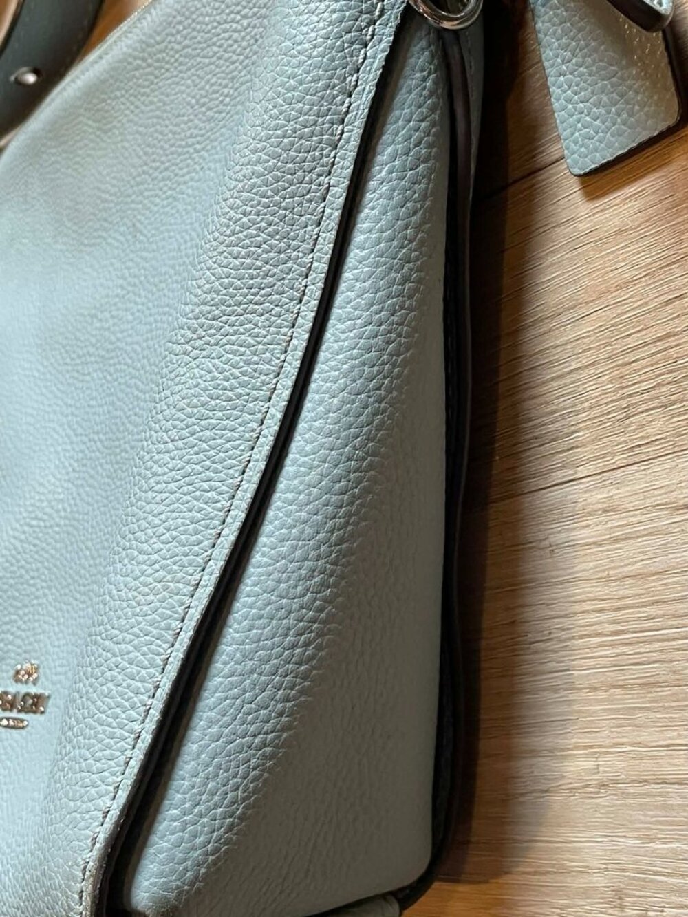 COACH Women's Small Dufflette in Natural Calf Leather Silver/Sage 21377 - Picture 3 of 13